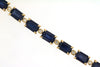 14.65CT DIAMOND & AAA SAPPHIRE 14KT YELLOW GOLD 3D EMERALD CUT TENNIS BRACELET