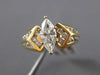 ANTIQUE .86CT DIAMOND 14KT YELLOW GOLD MARQUISE FILIGREE ENGAGEMENT RING #19852