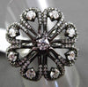 ANTIQUE LARGE 1.14CT DIAMOND 18KT WHITE & BLACK GOLD ETOILE FLOWER FUN RING