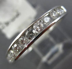ESTATE .50CT DIAMOND 14KT WHITE GOLD 11 STONE CHANNEL WEDDING ANNIVERSARY RING