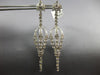 ESTATE LARGE 1.70CT DIAMOND 18KT WHITE GOLD 3D FILIGREE DROP HANGING EARRINGS