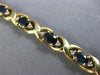 ESTATE 4.28CT DIAMOND & AAA SAPPHIRE 14KT YELLOW GOLD 3D X LOVE TENNIS BRACELET