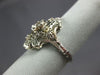 ANTIQUE WIDE .36CT OLD MINE DIAMOND 14KT WHITE GOLD 3D OPEN FILIGREE OVAL RING
