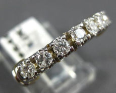 ANTIQUE .55CT DIAMOND 18K WHITE & YELLOW GOLD ANNIVERSARY RING E-F VVS #5488