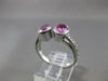 ANTIQUE LARGE 2.04CT DIAMOND & PINK SAPPHIRE 14KT WHITE GOLD TENSION RING #19113