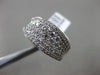 ESTATE 1.20CT DIAMOND 14KT WHITE GOLD 3D MULTI ROW PAVE WEDDING ANNIVERSARY RING