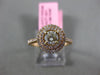 ESTATE .71CT WHITE & FANCY YELLOW DIAMOND 18KT YELLOW GOLD HALO ENGAGEMENT RING