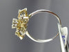 ANTIQUE WIDE .36CT DIAMOND 14KT WHITE & YELLOW GOLD SOLITAIRE ETOLIE FLOWER RING
