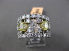 ESTATE WIDE 3.51CT WHITE & FANCY YELLOW DIAMOND 18KT WHITE GOLD ETOILE FUN RING