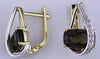 3.77CT DIAMOND & AAA SMOKEY TOPAZ 14KT YELLOW GOLD CUSHION CUT HANGING EARRINGS