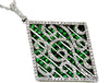 2.55CT DIAMOND & AAA TSAVORITE 14K YELLOW GOLD 3D MULTI ROW FILIGREE FUN PENDANT