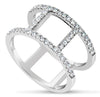 ESTATE .40CT ROUND DIAMOND 18K YELLOW GOLD 3D CLASSIC DOUBLE ROW SQUARE FUN RING