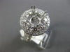 ESTATE LARGE 1.9CT DIAMOND 14K WHITE GOLD DOUBLE HALO SEMI MOUNT ENGAGEMENT RING