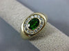 ESTATE 1.25CT DIAMOND & AAA GREEN GARNET 14KT YELLOW GOLD OVAL CLASSIC MENS RING