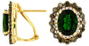 5.18CT WHITE & MOCHA DIAMOND & AAA RUSSALITE 14KT YELLOW GOLD HANGING EARRINGS
