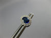 ESTATE .86CT DIAMOND & AAA SAPPHIRE 14KT WHITE GOLD 3D OVAL HALO STUD EARRINGS