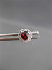 ESTATE .68CT DIAMOND & AAA EXTRA FACETED GARNET 14K WHITE GOLD HALO EARRINGS 6MM