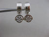 ESTATE ETOILE DIAMOND 18KT WHITE GOLD HANGING CIRCLE HUGGIES EARRINGS #21299