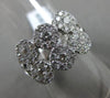 ESTATE WIDE 1.24CT DIAMOND 18KT WHITE GOLD 3D MULTI FLOWER FILIGREE FUN RING VVS