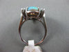 ANTIQUE WIDE .16CT ROUND DIAMOND & AAA OPAL 14K WHITE GOLD 3D CLASSIC OVAL RING
