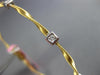 ESTATE .12CT DIAMOND 14KT TWO TONE GOLD 3D SQUARE HEART FLEXIBLE SWIRL BRACELET