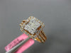 ESTATE WIDE 1.04CT DIAMOND 18KT ROSE GOLD CLASSIC SQUARE CLUSTER ENGAGEMENT RING