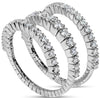 ESTATE 1.05CT ROUND DIAMOND 18K WHITE GOLD 3D CLASSIC SNAKE FRIENDSHIP LOVE RING