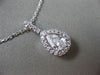 ESTATE .66CT DIAMOND 14KT WHITE GOLD CLUSTER PEAR HALO FILIGREE FLOATING PENDANT