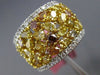 ESTATE LARGE 3.56CT WHITE & MULTI COLOR DIAMOND 18K 2 TONE GOLD 3D COCKTAIL RING