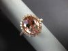 ESTATE 3.20CT DIAMOND & AAA OVAL CUT MORGANITE 14KT ROSE GOLD 3D ENGAGEMENT RING