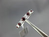 ESTATE .60CT DIAMOND & AAA RUBY 18K WHITE GOLD 3D SEMI ETERNITY ANNIVERSARY RING