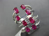 ESTATE EXTRA LARGE 2.04CT DIAMOND & AAA RUBY 14KT WHITE GOLD MULTI ROW OVAL RING