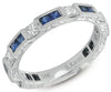 1.26CT DIAMOND & AAA SAPPHIRE 14KT WHITE GOLD PRINCESS FILIGREE ANNIVERSARY RING