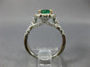 ESTATE LARGE 1.94CT DIAMOND & AAA EMERALD 18KT WHITE GOLD 3D ENGAGEMENT #26503