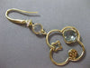 ESTATE LARGE 3.88CT DIAMOND & MULTI GEM 14KT YELLOW GOLD 4 LEAF CLOVER EARRINGS