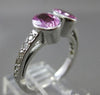 ANTIQUE LARGE 2.04CT DIAMOND & PINK SAPPHIRE 14KT WHITE GOLD TENSION RING #19113