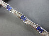 ESTATE 4.29CT DIAMOND & AAA TANZANITE 14KT WHITE GOLD 3D BAMBOO TENNIS BRACELET