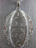 ESTATE EXTRA LARGE .41CT DIAMOND 18KT WHITE GOLD OVAL FILIGREE FLOATING PENDANT