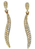 ESTATE 1.0CT DIAMOND 14KT YELLOW GOLD CLASSIC MULTI ROW SWIRL HANGING EARRINGS
