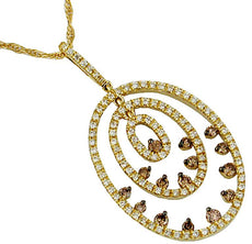 .64CT WHITE & CHOCOLATE FANCY DIAMOND 14KT YELLOW GOLD MULTI OVAL ETOILE PENDANT