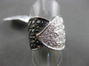 ESTATE WIDE 1.96CTW BLACK & WHITE DIAMOND 18KT WHITE GOLD FILIGREE FUN RING