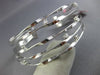 ESTATE LARGE .40CT DIAMOND 14K WHITE GOLD MULTI ROW SWIRL ETOILE BANGLE BRACELET