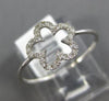 ESTATE .10CT ROUND DIAMOND 14KT WHITE GOLD 3D CLASSIC OPEN FLOWER FUN LOVE RING