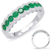 .93CT DIAMOND & AAA EMERALD 14KT WHITE GOLD ROUND HALO CLASSIC ANNIVERSARY RING