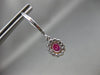 ESTATE 1.13CT DIAMOND & AAA RUBY 14KT WHITE GOLD 3D CLASSIC OVAL FLOWER EARRINGS