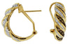 .75CT WHITE & MOCHA DIAMOND 14KT YELLOW GOLD 3D SWIRL CLIP ON HANGING EARRINGS