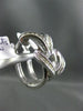 ESTATE LARGE .50CT DIAMOND 14KT WHITE GOLD 3D MULTI WAVE HANGING HUGGIE EARRINGS