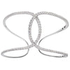 ESTATE EXTRA LARGE 8.70CT DIAMOND 18KT WHITE GOLD LOVE KNOT CUFF BANGLE BRACELET