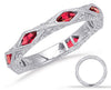1.04CT DIAMOND & AAA RUBY 14KT WHITE GOLD 3D MARQUISE ETERNITY ANNIVERSARY RING