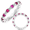 .72CT DIAMOND & AAA RUBY 14K WHITE GOLD CLASSIC ETERNITY BAMBOO ANNIVERSARY RING